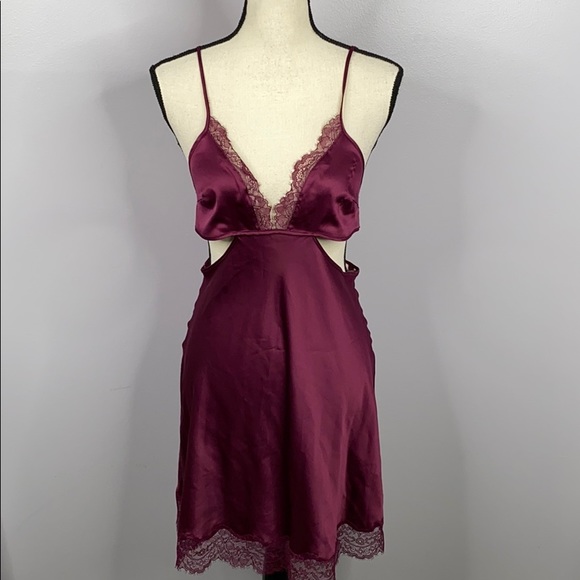 Victoria's Secret Other - Victoria’s Secret maroon cut out lace chemise